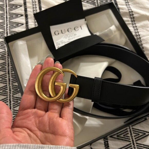 Authentic Gucci GG Marmont Black Leather Belt Size 95-38 - Picture 3 of 9